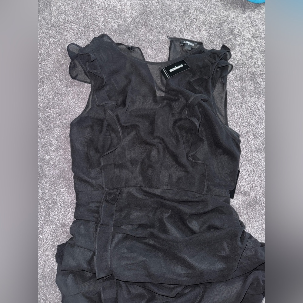 Express Ruched Ruffle Sheath Dress - Picture 4 of 4